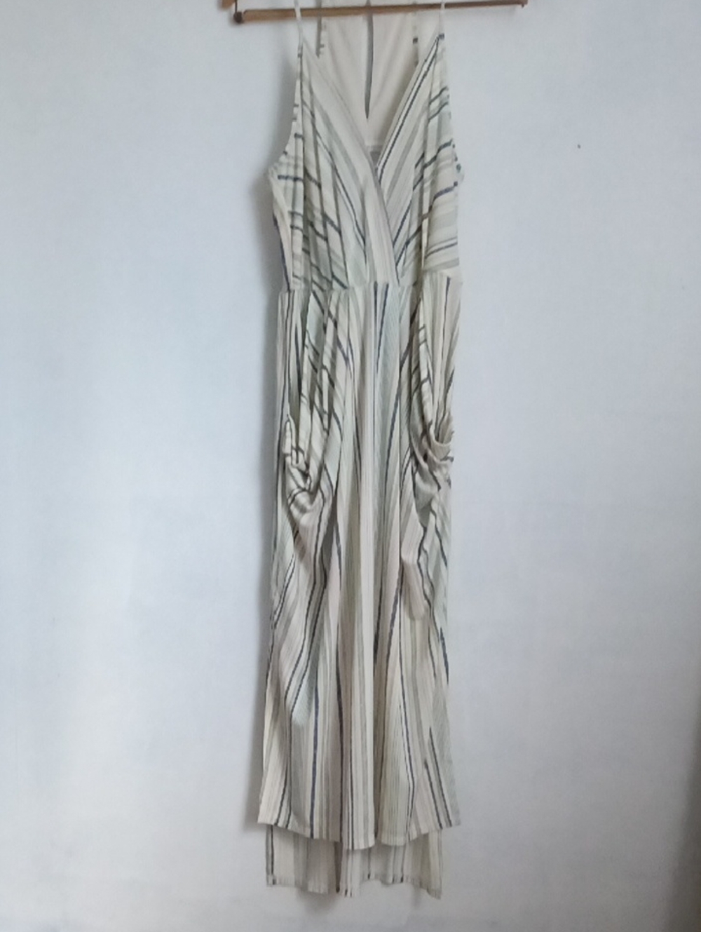 BCBGeneration Cream Striped V-Neck Maxi Dress